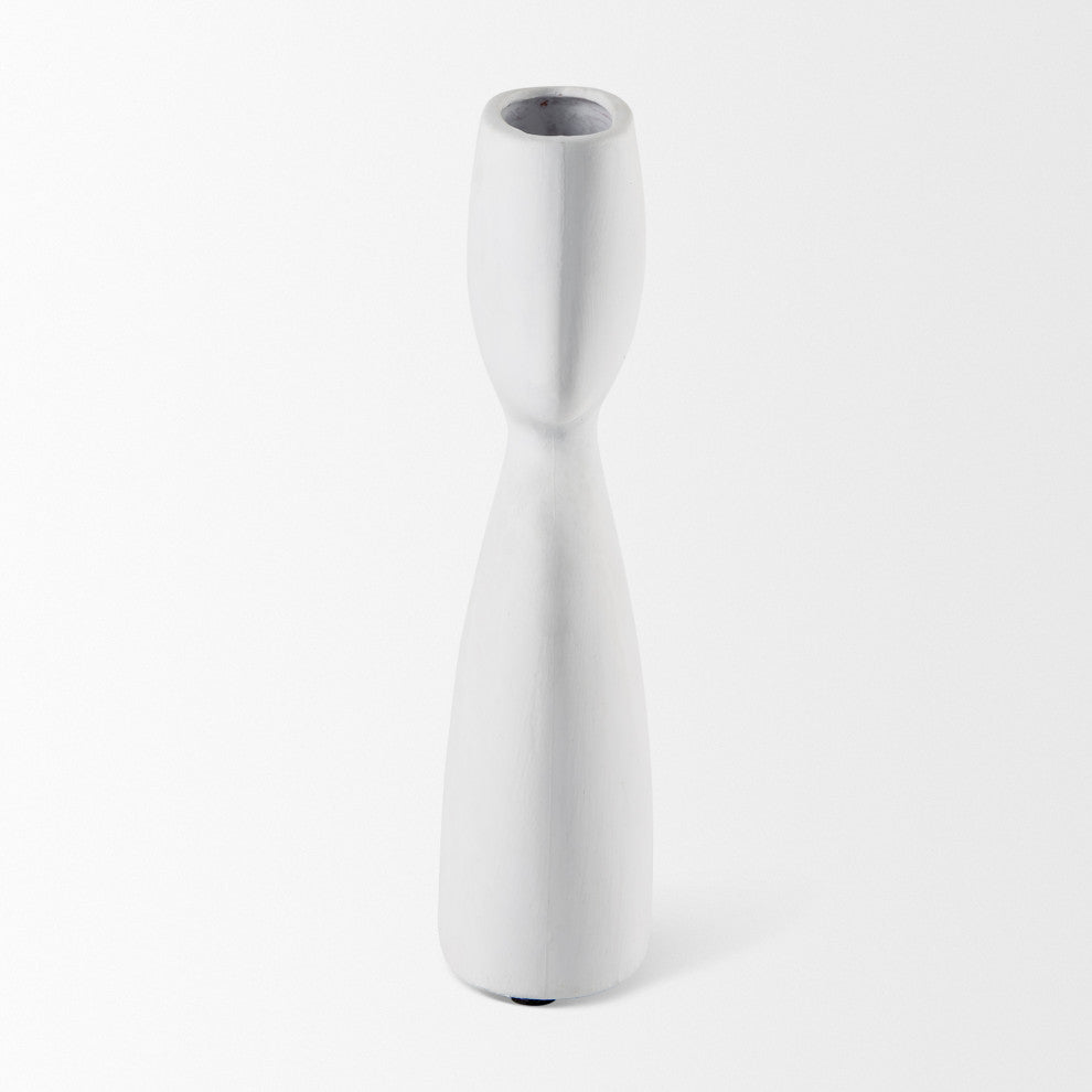 Rylee 11.6H White Ceramic Vase