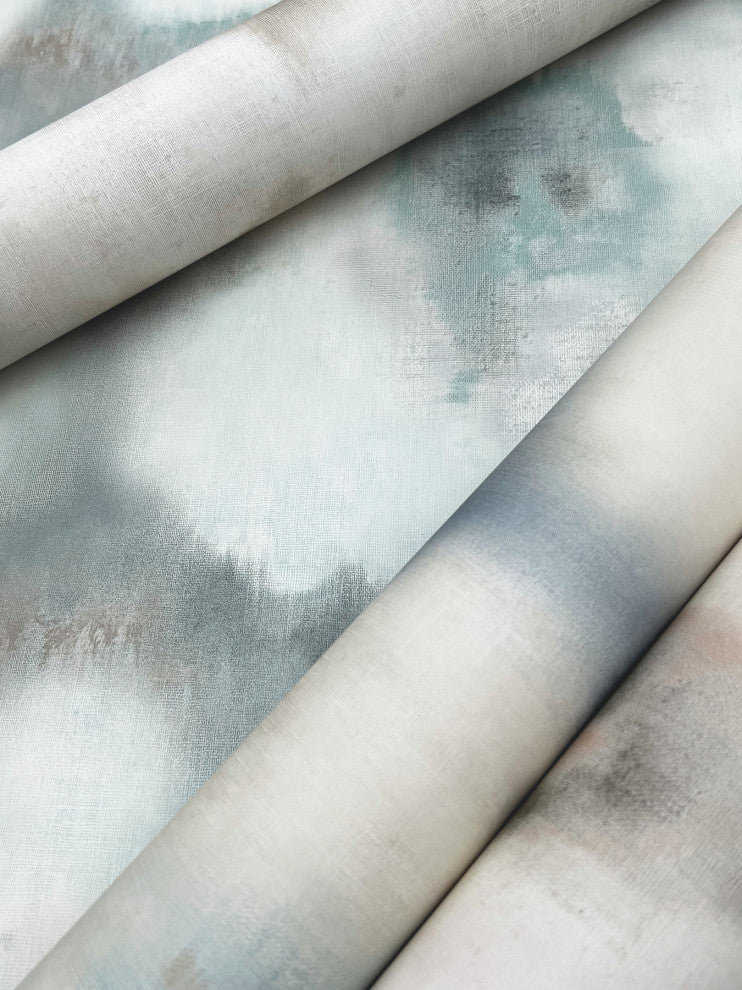 Aqua Blended Floral Wallpaper