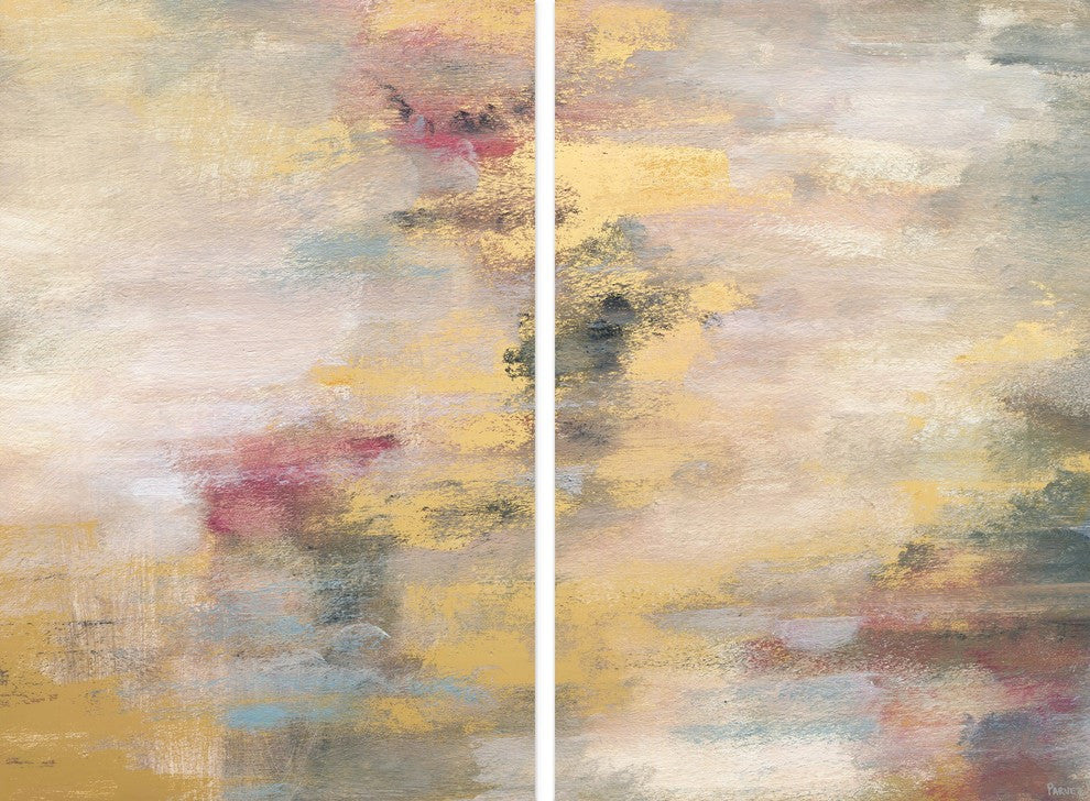 Yellow Streaks Diptych, 48"x36"