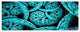 Blue Dramatic Clouds, Abstract Art on Canvas, 70"x28", 6 Panels