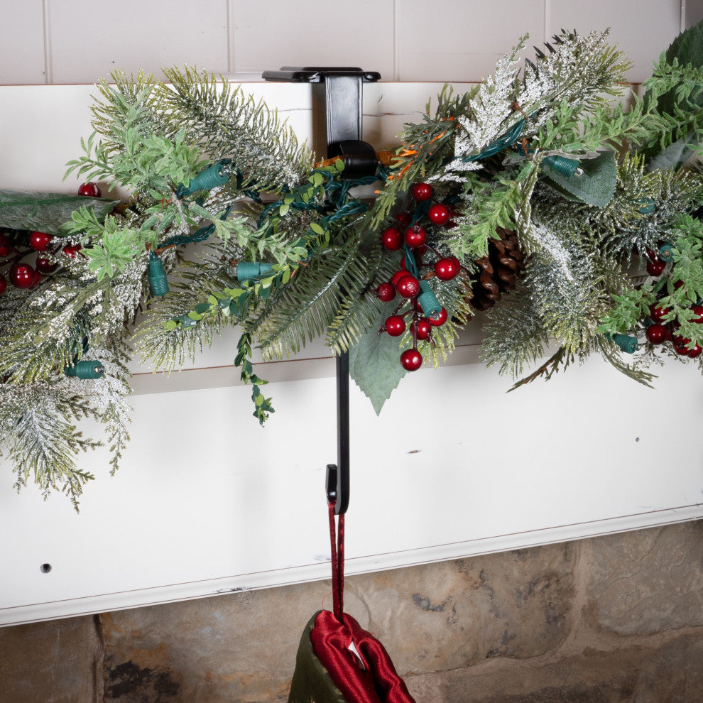 Garland and Christmas Stocking Holder, Black, 2 Pack