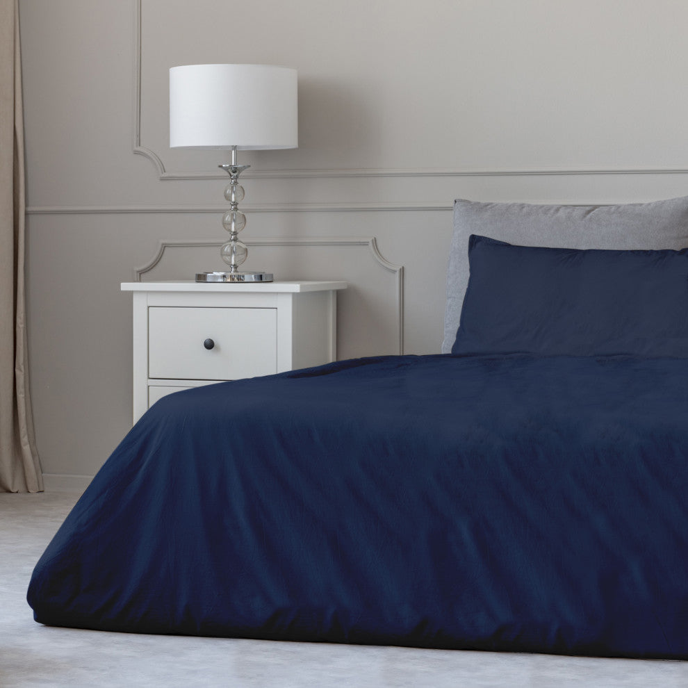 Bluff City Bedding, Cal King Size Bamboo Comfort 4 Piece Sheet Set, Navy