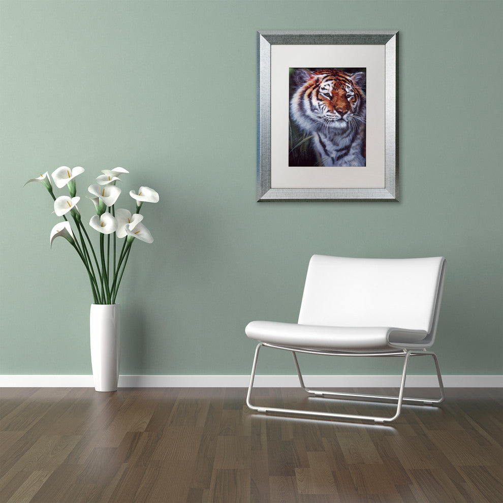 Jenny Newland 'Tiger In The Midst' Matted Framed Art, 20x16