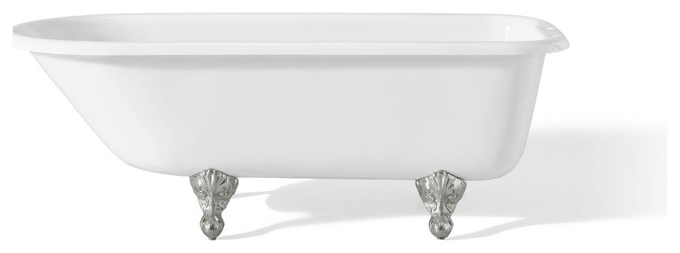 Cheviot Products Traditional Cast Iron Bathtub With Faucet Holes, Chrome