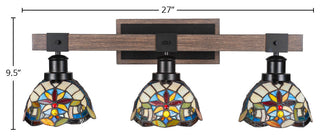 Tacoma 3-Light Bath Bar, Earth Star Art