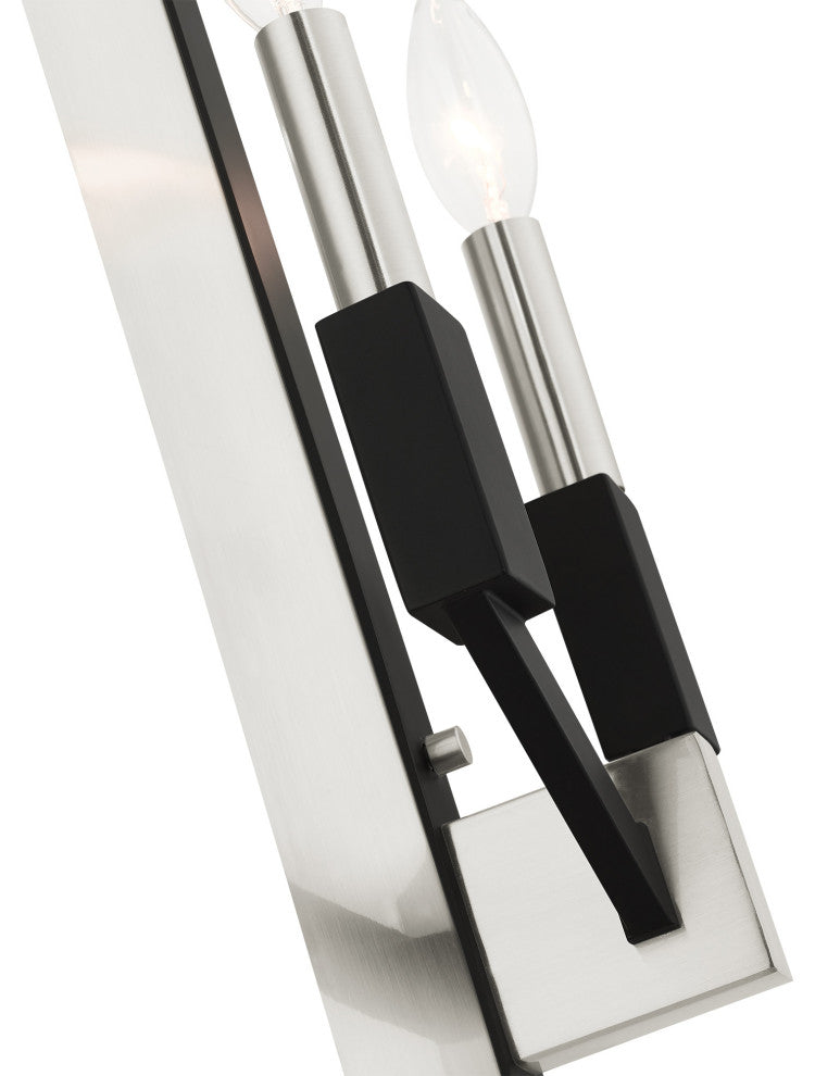 Brushed Nickel Transitional, Structural Double Sconce