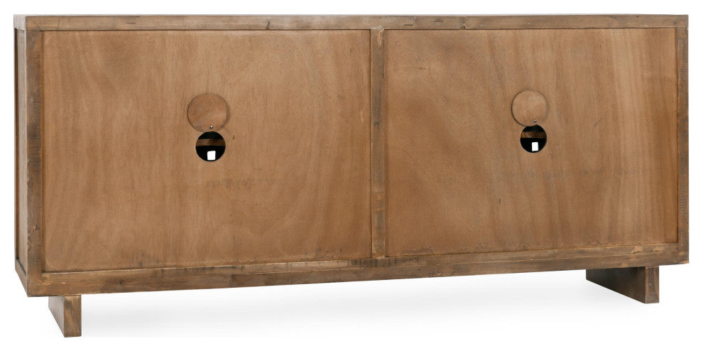 Bast 4-Door Reclaimed Pine Wood Buffet Sideboard, Brown