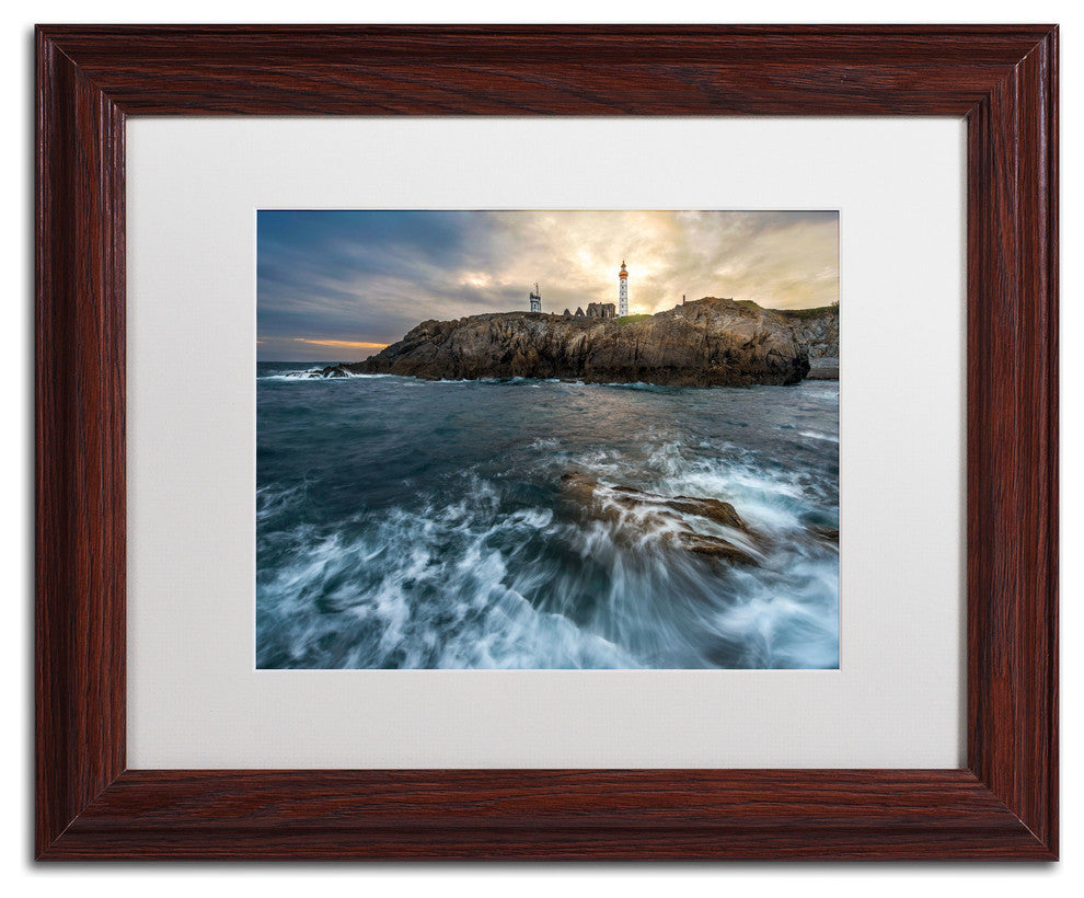 'The Lighthouse' Matted Framed Canvas Art by Mathieu Rivrin