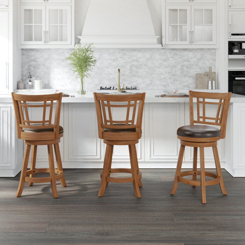 Fairfox Wood Swivel Stool, Counter Stool