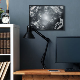 Sun Centered Behind Dark Sparkled Clouds Black White ,1pc, each 24 x 30