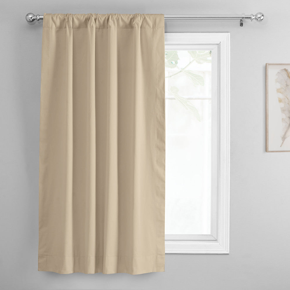 Solid Cotton Tie-Up Window Shade Panel, English Cream, 46x63