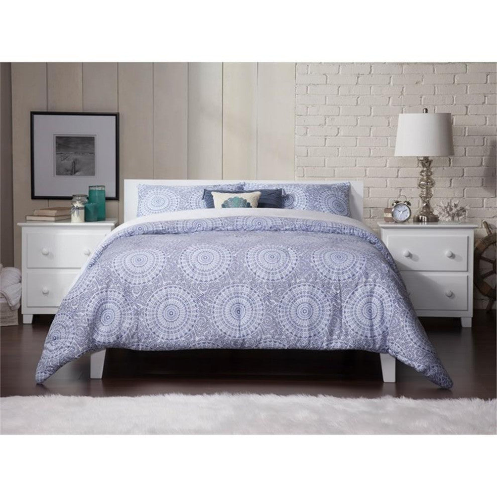 Attachble Berd AFI Orlando Full Solid Wood Platform Bed with Attachable USB Charger i