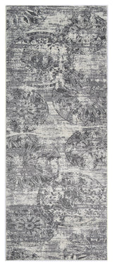 MACHINE MADE HEATSET POLYPROPYLENE AREA RUGS -Silver Ivory,Contemporary Design, [Runner] 3'2''x10'