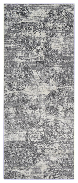 MACHINE MADE HEATSET POLYPROPYLENE AREA RUGS -Silver Ivory,Contemporary Design, [Runner] 3'2''x10'