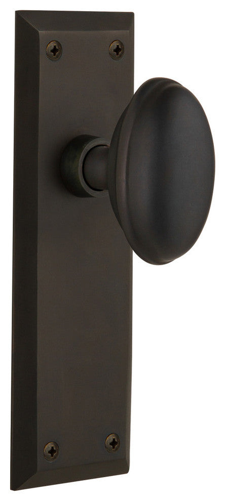 NY Plate Privacy Homestead Door Knob, Oil-Rubbed Bronze