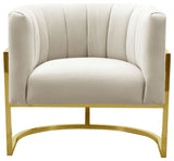 TOV Furniture Magnolia Spotted Cream Chair with Gold