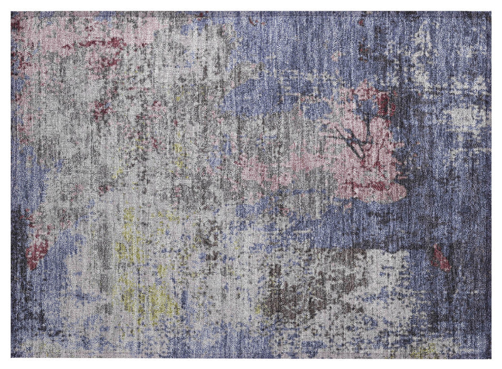 Machine Washable Indoor/Outdoor Chantille ACN1911 Blue 1'8" x 2'6" Rug