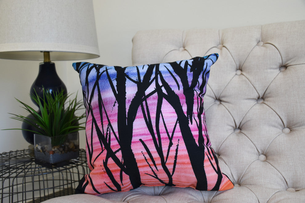 20" Sunset Branches Multi Floral Print Decorative Throw Pillow