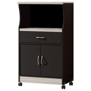 Microwave Cart, Chocolate/Gray