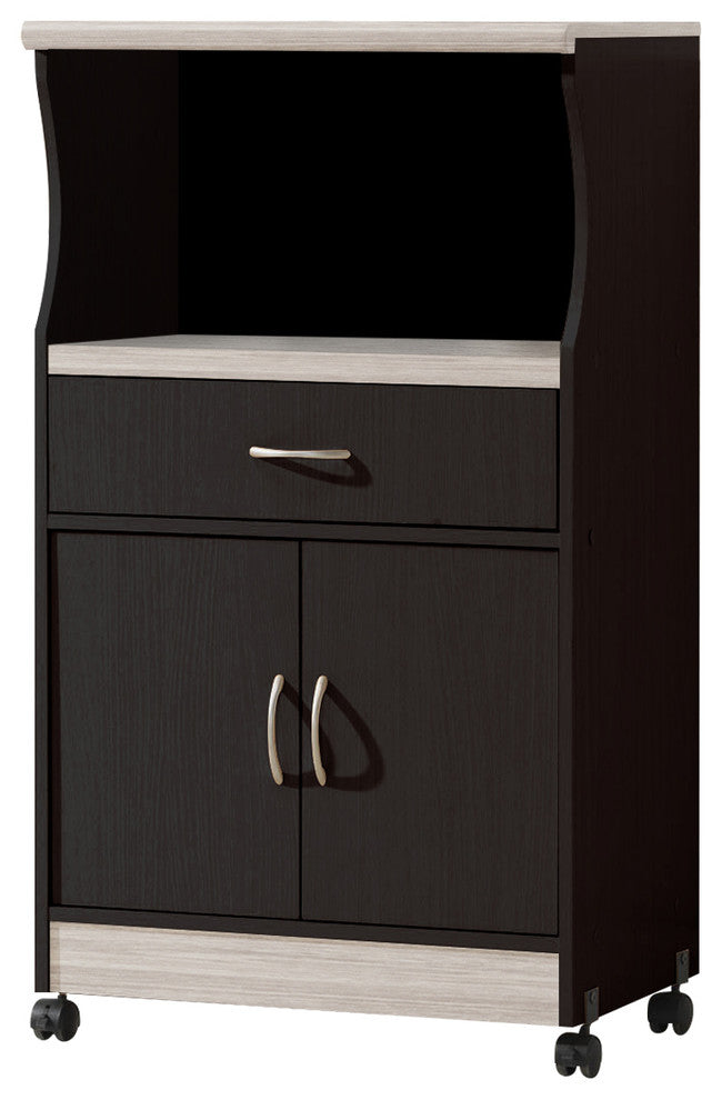 Microwave Cart, Chocolate/Gray