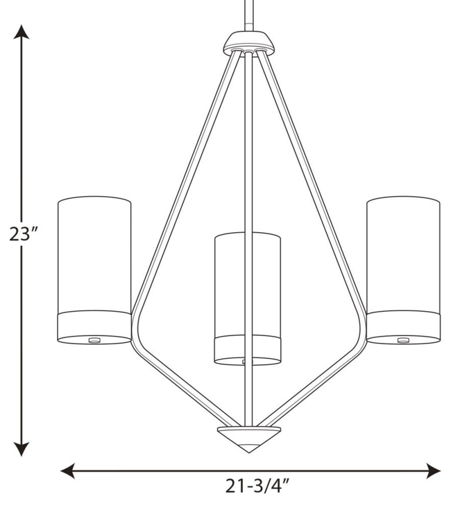 Elevate 3-Light Chandelier, Brushed Bronze