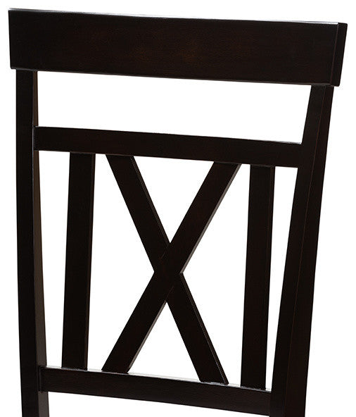 Rosie Gray Upholstered and Espresso Brown Dining Chair Set of 2