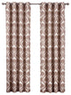 Jacqueline 2PC Grommet Jacquard Panels, Chocolate, 108"x120", Set of 2