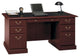 Saratoga Executive Desk in Harvest Cherry and Black - Engineered Wood