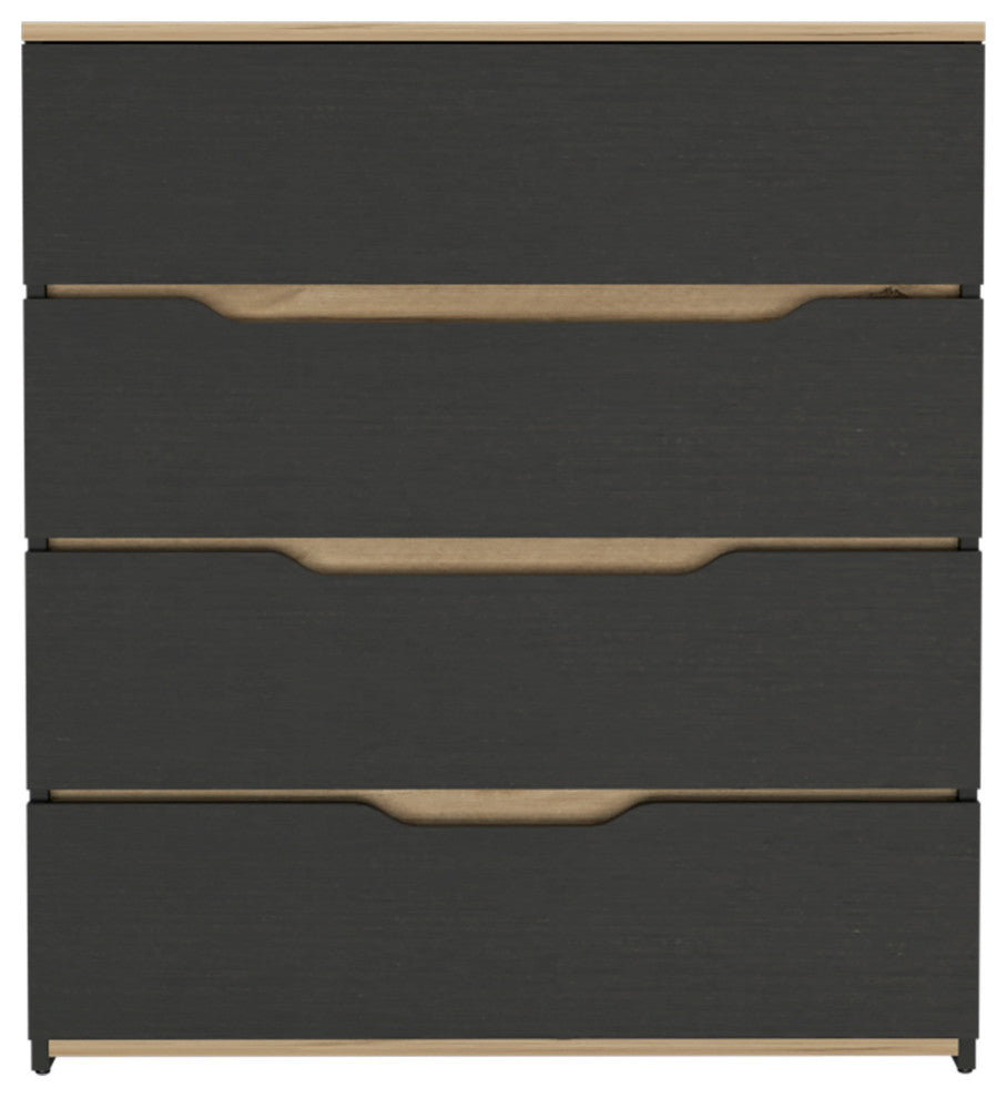 California Style 4-Drawer Dresser, Black