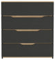 California Style 4-Drawer Dresser, Black