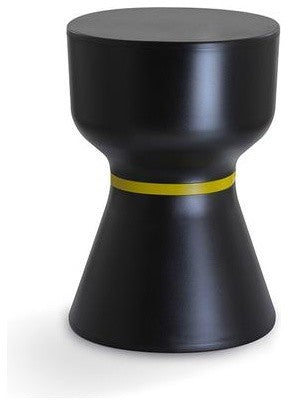 Ko Accent Stool/Black With Ocean Blue Ring
