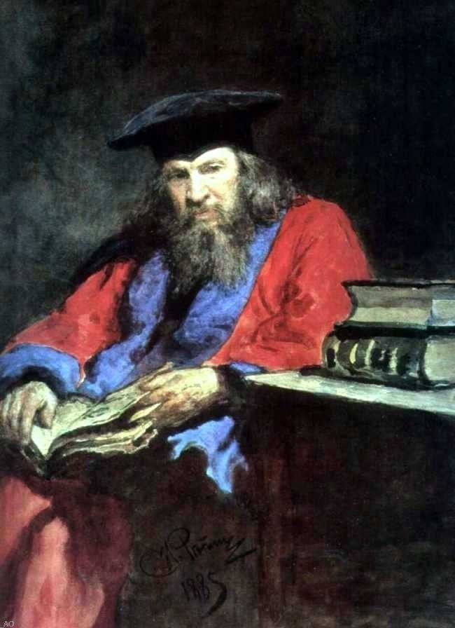 Ilia Efimovich Repin Portrait of Dmitry Mendeleev Gallery Wrapped Canvas Print