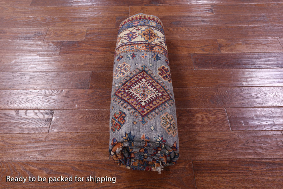 5' 6" X 8' 3" Super Kazak Geometric Hand Knotted Rug - Q12346