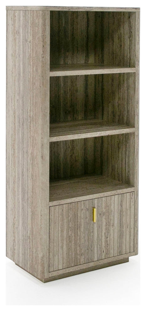 Nova Domus Roma Modern Travertine, Gold Bookcase