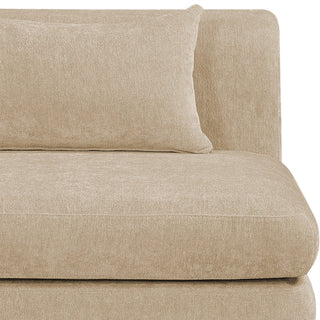 Stellar Upholstered Modular Chair, Beige, Chenille Fabric, Armless Modular Chair