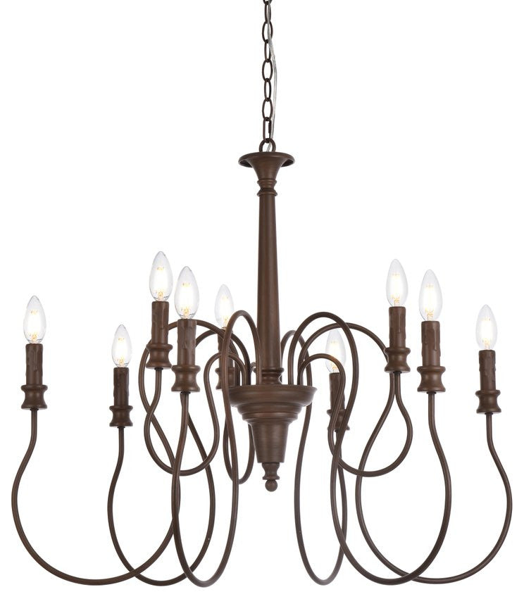 Fiona 9-Light Pendant, Weathered Oak