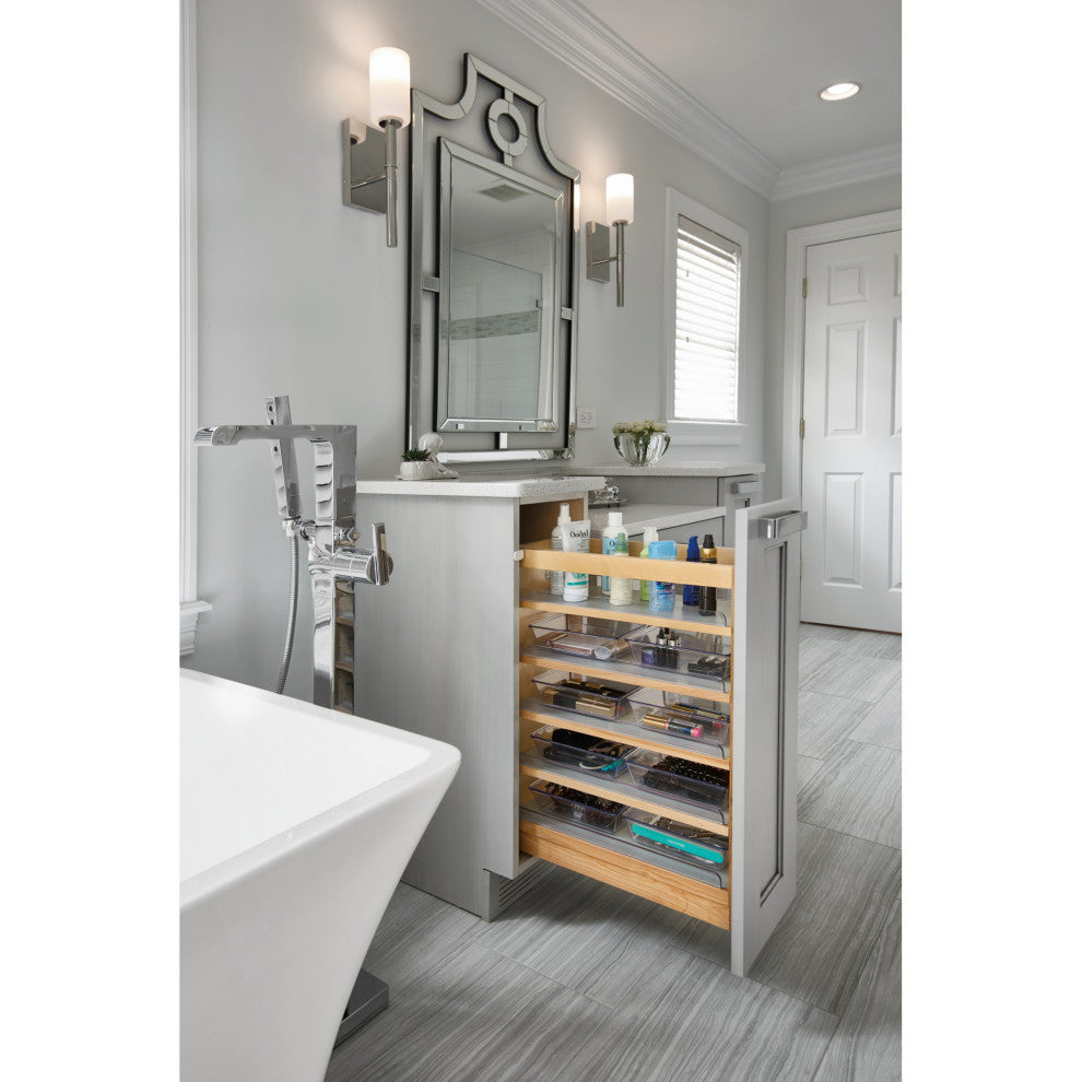 Wood Vanity Pull Out Organizer With Soft Close, 25.56"