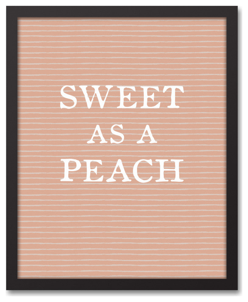 Pretty Sweet Peach Framed Canvas 16x20 Black Framed Canvas