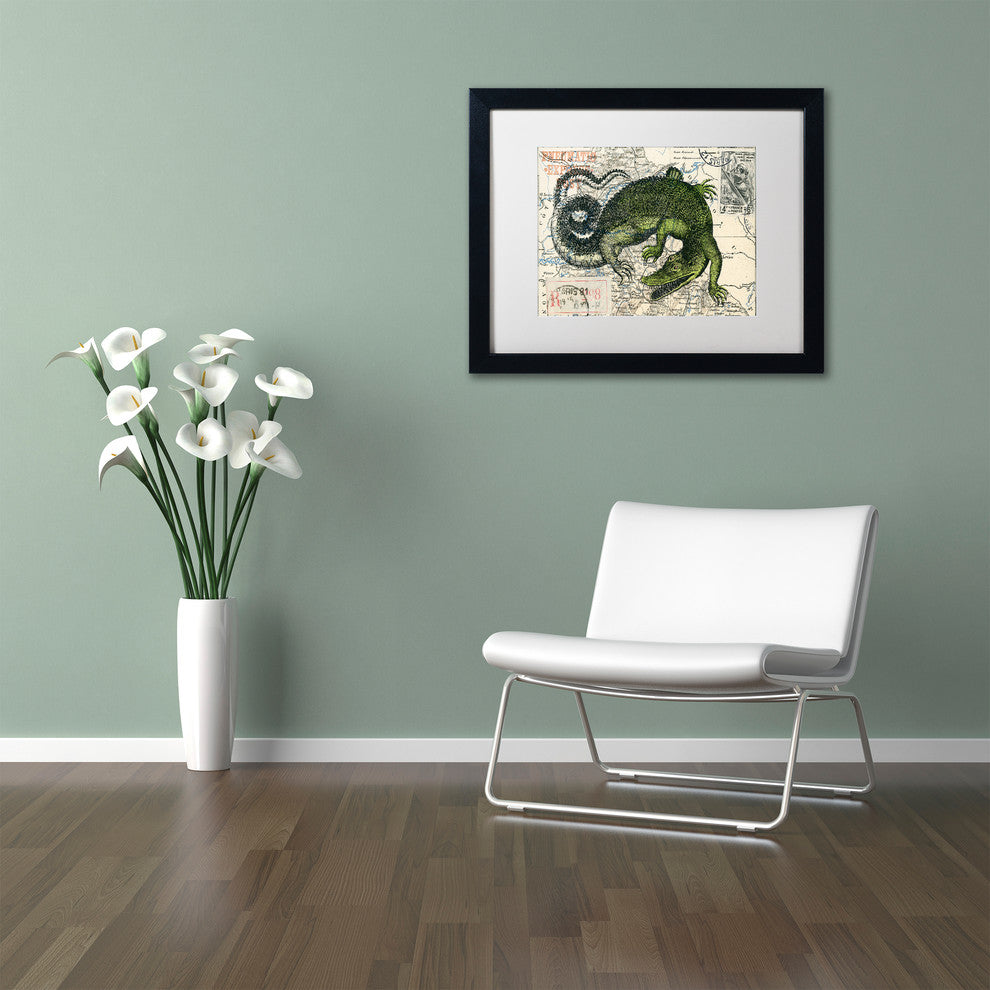 Nick Bantock 'Croc Map' Matted Framed Art, 20x16