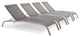 Savannah Outdoor Patio Mesh Chaise Lounge Set of 4 Gray
