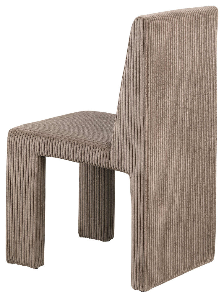 Benson Upholstered Dining Chair, Brown, Microsuede Corduroy