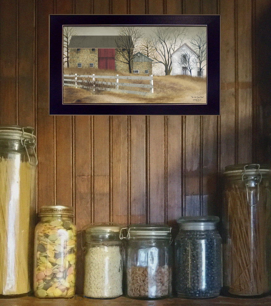 "The Old Stone Barn" By Billy Jacobs, Printed Wall Art, Black Frame