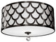 Hannah 4 Light Incandescent Flush Mount, Matte Black with Black / White Shade