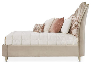 Michael Amini Villa Cherie Cal. King Channel Tufted Velvet Bed in Hazelnut Brown