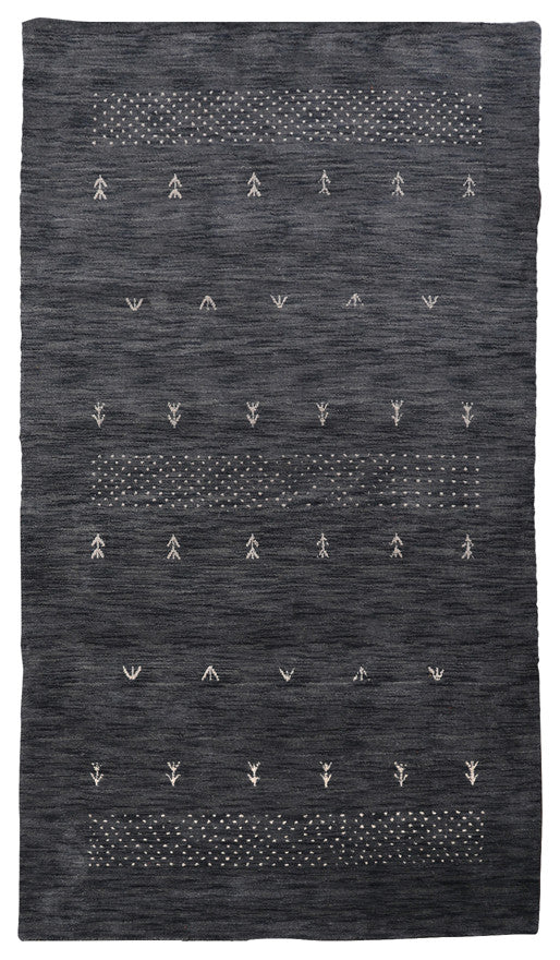 HAND KNOTTED LOOM WOOL ECO-FRIENDLY AREA RUGS - Rectangle,Charcoal,Contemporary