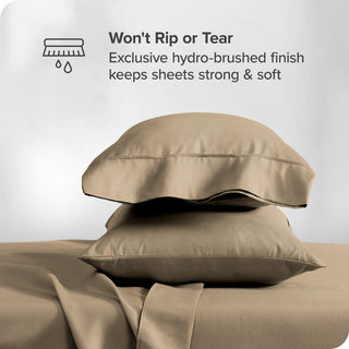 Bare Home 1800 Microfiber Sheet Set, Taupe, Queen