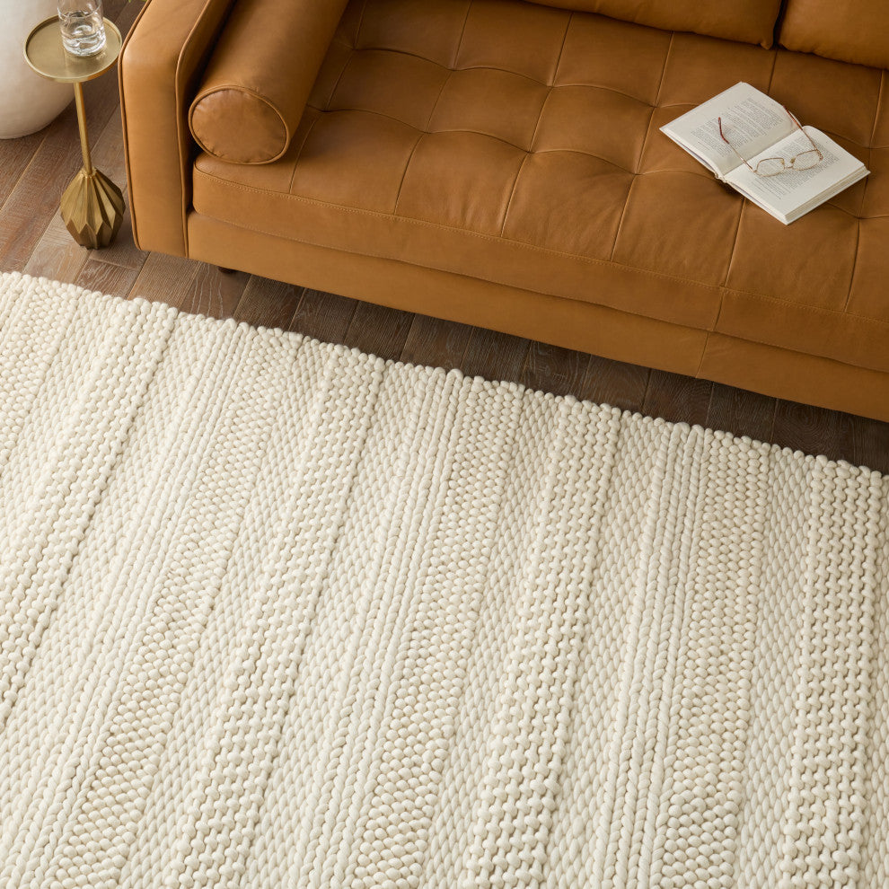 Jaipur Living Lagom Handmade Solid Area Rug, Ivory, 5'x8'