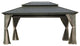 Hardtop Gazebo with Galvanized Steel Double Canopy, Brown