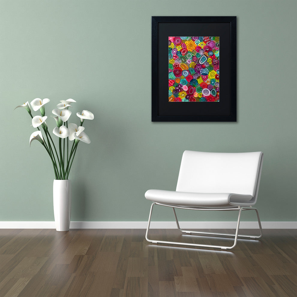 Hello Angel 'Autumn Jewels' Art, Black Frame, Black Mat, 20x16