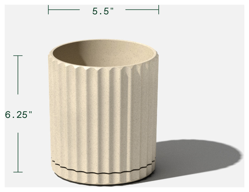 Veradek Demi Series Demi 6" Planter, Sand, 6 Inch, 1 Pack